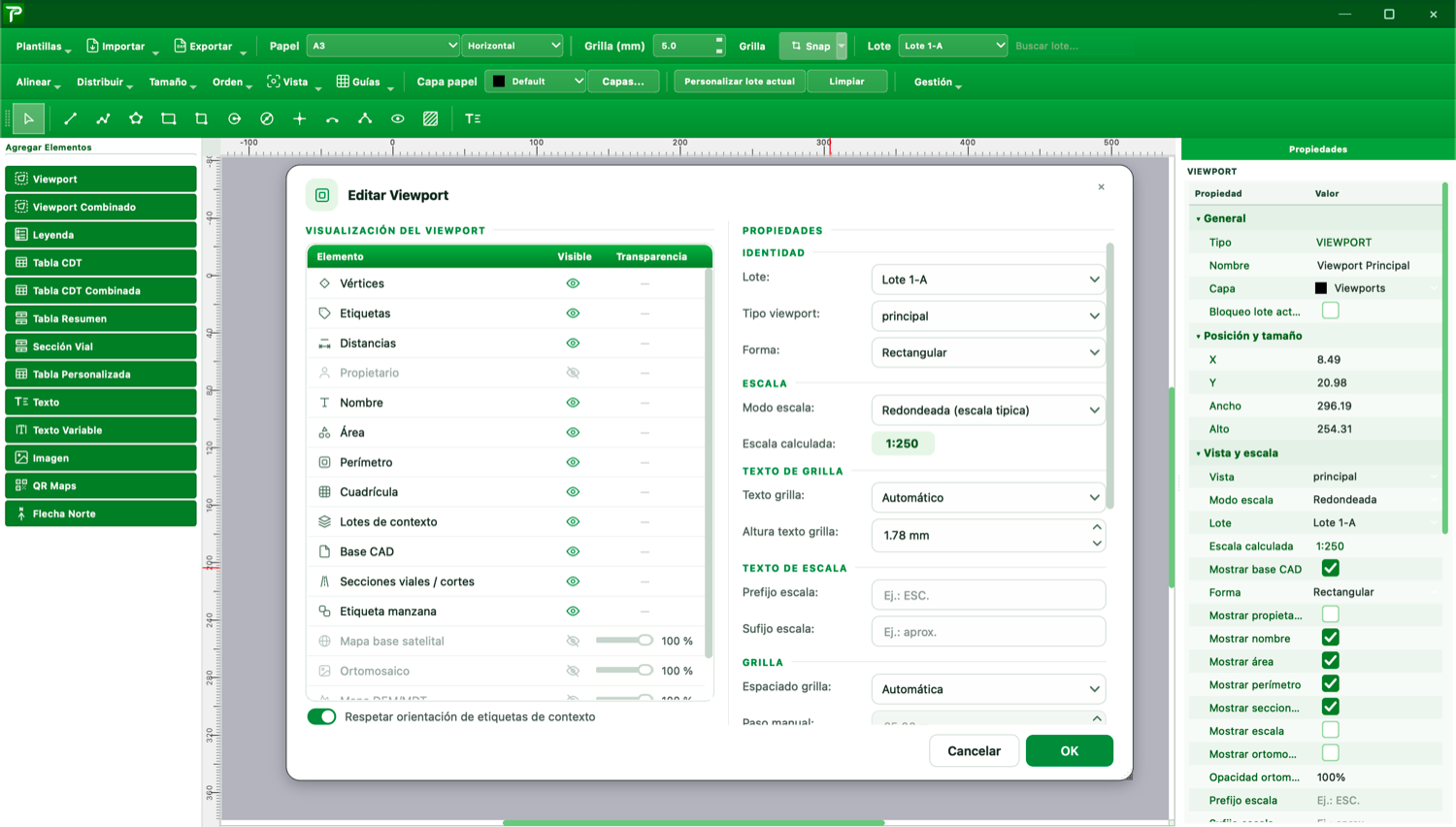 Edición de viewport en el layout