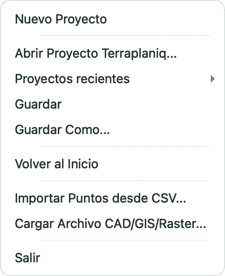 Menú Archivo