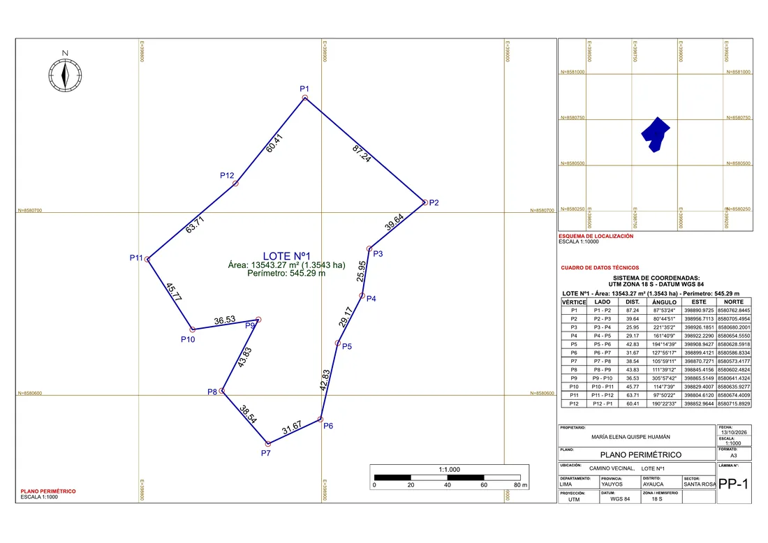 Plano perimétrico exportado a PDF